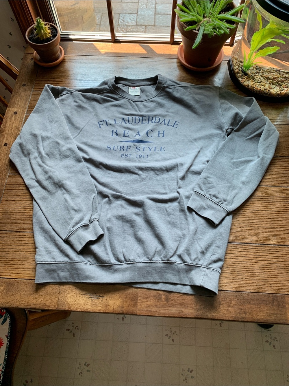 Ft. Lauderdale Beach Surf Style Crewneck Sweatshirt - Gray